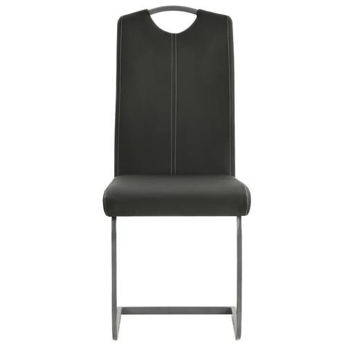 Spisebordsstole med cantilever 6 stk. kunstlæder grå