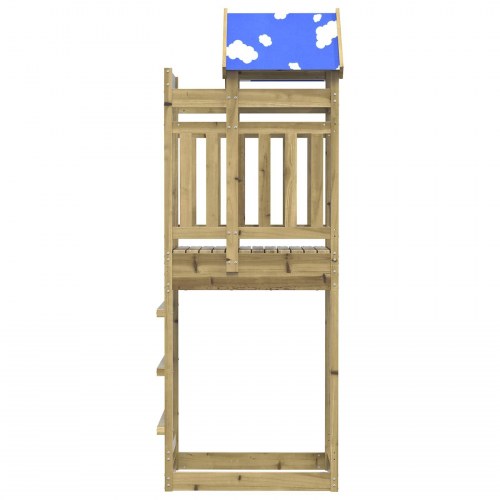 Legetårn i brun - 52,5 × 85 × 239 cm, massiv imprægneret træ