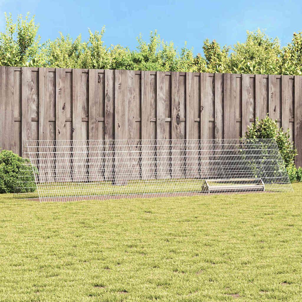 Hønsebur i galvaniseret stål - sølv, 430 × 100 × 85 cm