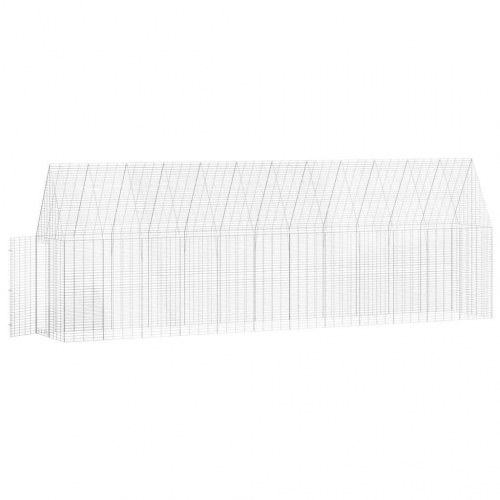 Hønsebur 2 stk Sølv 600 x 100 x 210 cm Galvaniseret stål