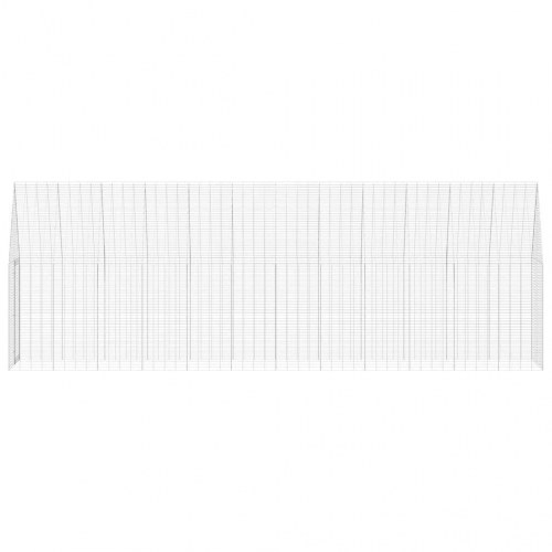 Hønsebur 2 stk Sølv 600 x 100 x 210 cm Galvaniseret stål