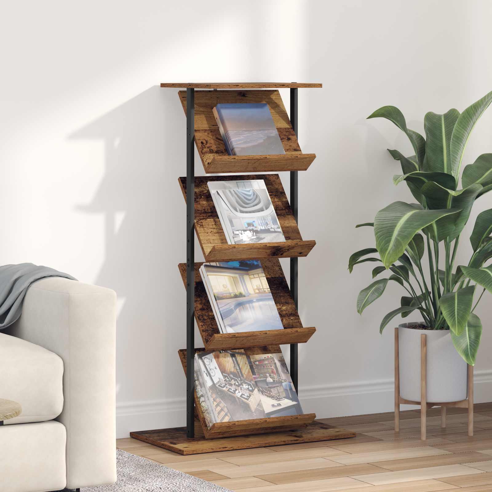 Magasin Rack Gammelt træ 68 x 40 x 123.5 cm Konstrueret træ