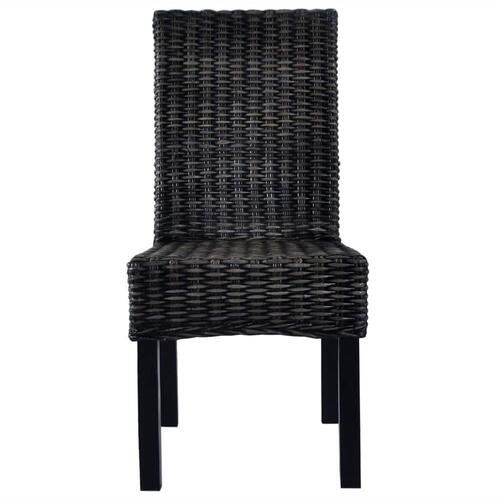 Spisebordsstole 4 stk. kubu-rattan og mangotræ sort