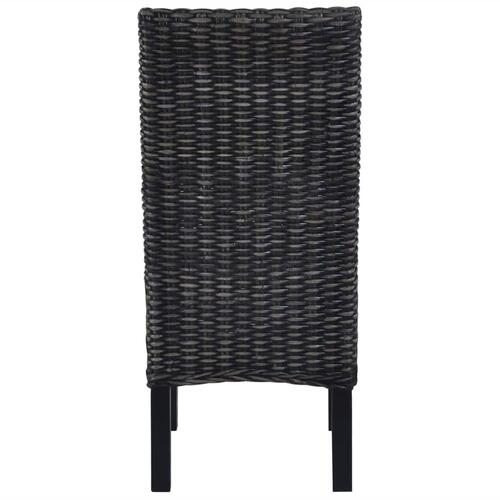 Spisebordsstole 4 stk. kubu-rattan og mangotræ sort