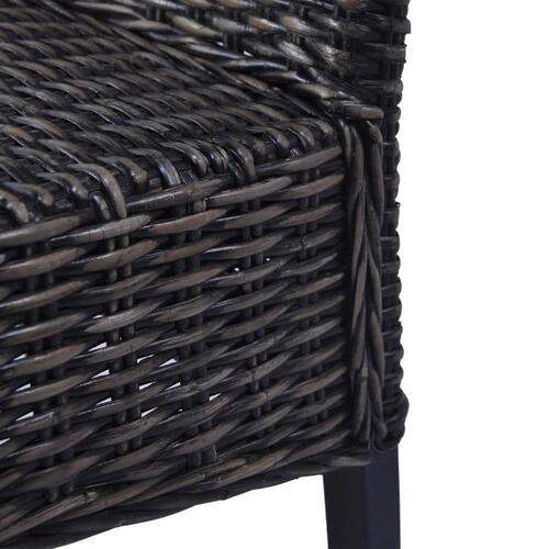 Spisebordsstole 4 stk. kubu-rattan og mangotræ sort