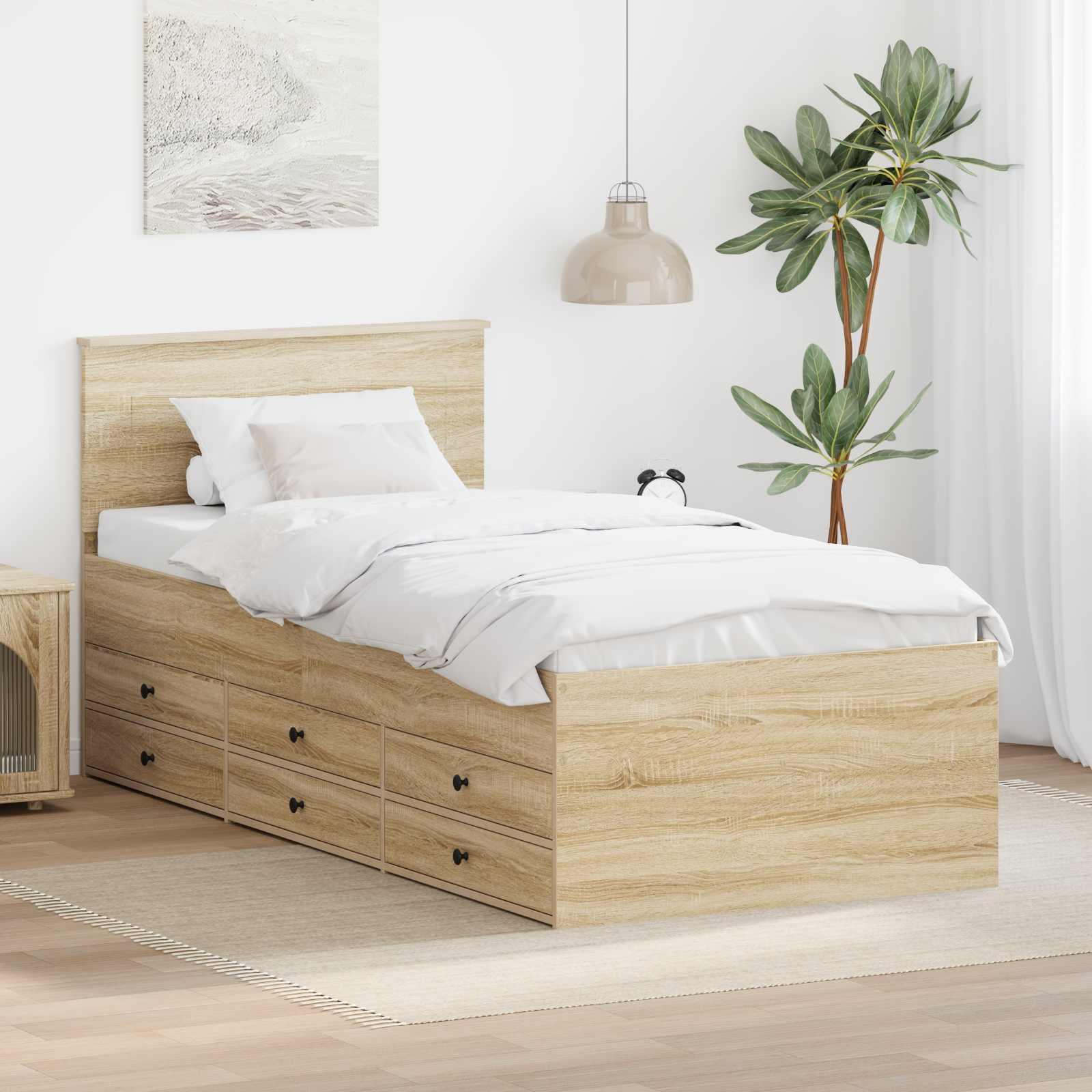 Daybed Sonoma Eg og Sort 100 x 200 cm Konstrueret træ