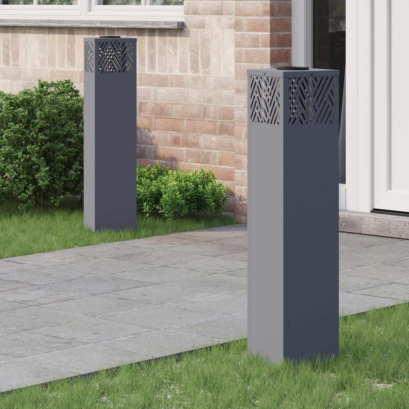 Solar LED sti lys Sildeben 2 stk Antracit Koldvalset Stål