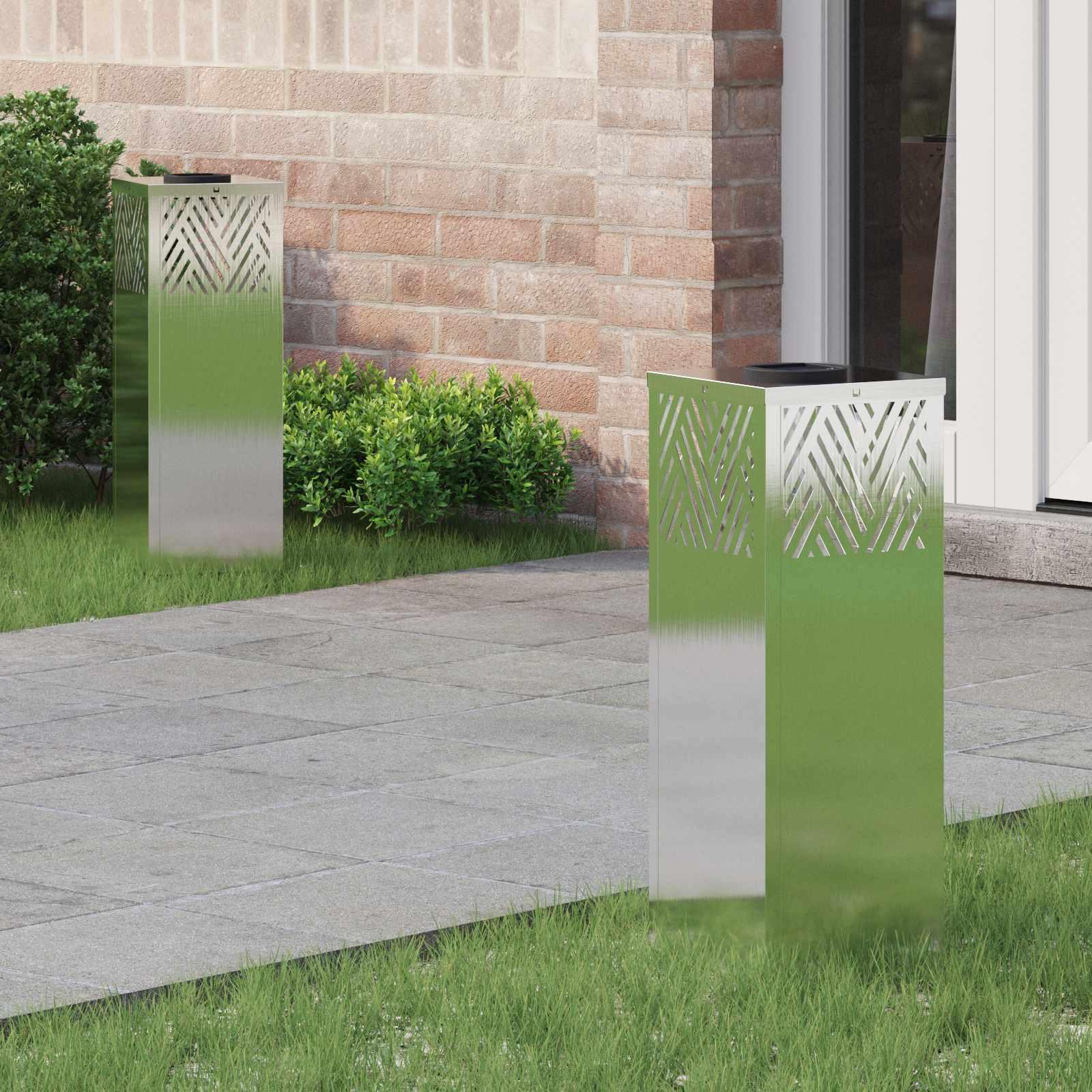 Solar LED sti lys Sildeben 2 stk Rustfrit stål Rustfrit stål