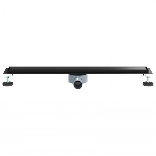 Bruserafløb 2-i-1 med 360° Siphon Sort 80 cm Rustfrit Stål 304