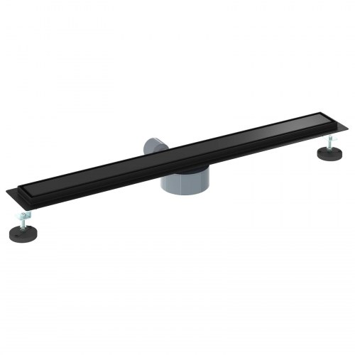 Bruserafløb 2-i-1 med 360° Siphon Sort 80 cm Rustfrit Stål 304