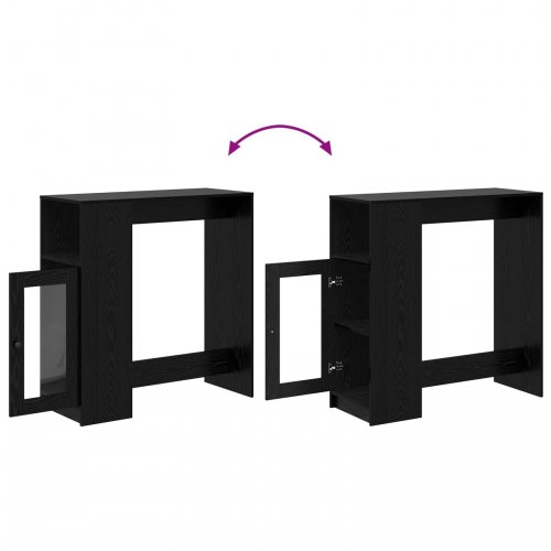 Barbord i sort eg med 3 hylder - 101 x 40 x 103,5 cm