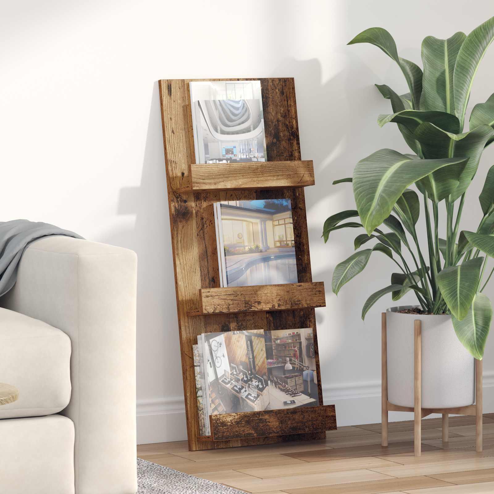 Magasin Rack Gammelt træ 51 x 11 x 102 cm Konstrueret træ