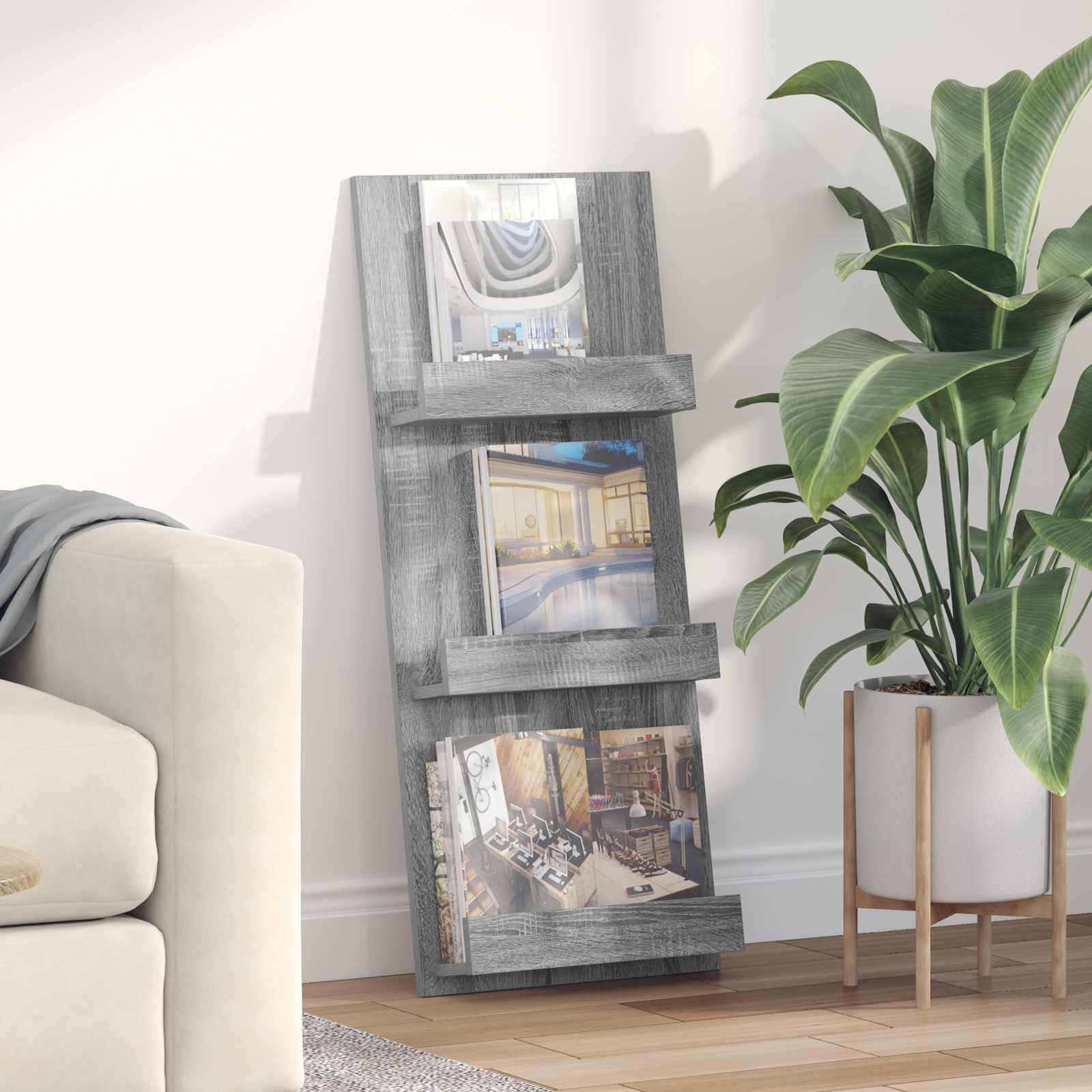 Magasin Rack Grå Sonoma 51 x 11 x 102 cm Konstrueret træ