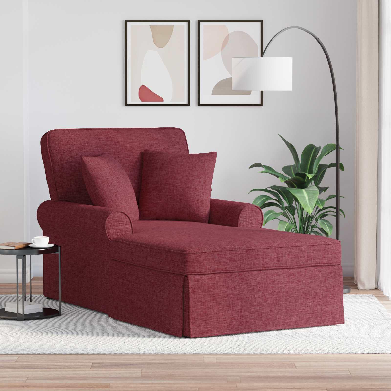 Chaise lounge med volant med pude Vinrød 91 x 157 x 91 cm Stof