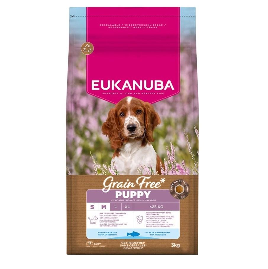 EUKANUBA Grain Free Puppy Small/Medium Ocean Fish tÃ¸rfoder â 3 kg