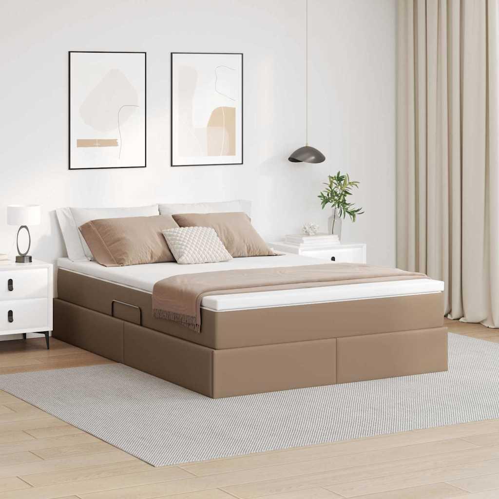 Seng med opbevaring og madras Cappuccino 140 x 190 cm