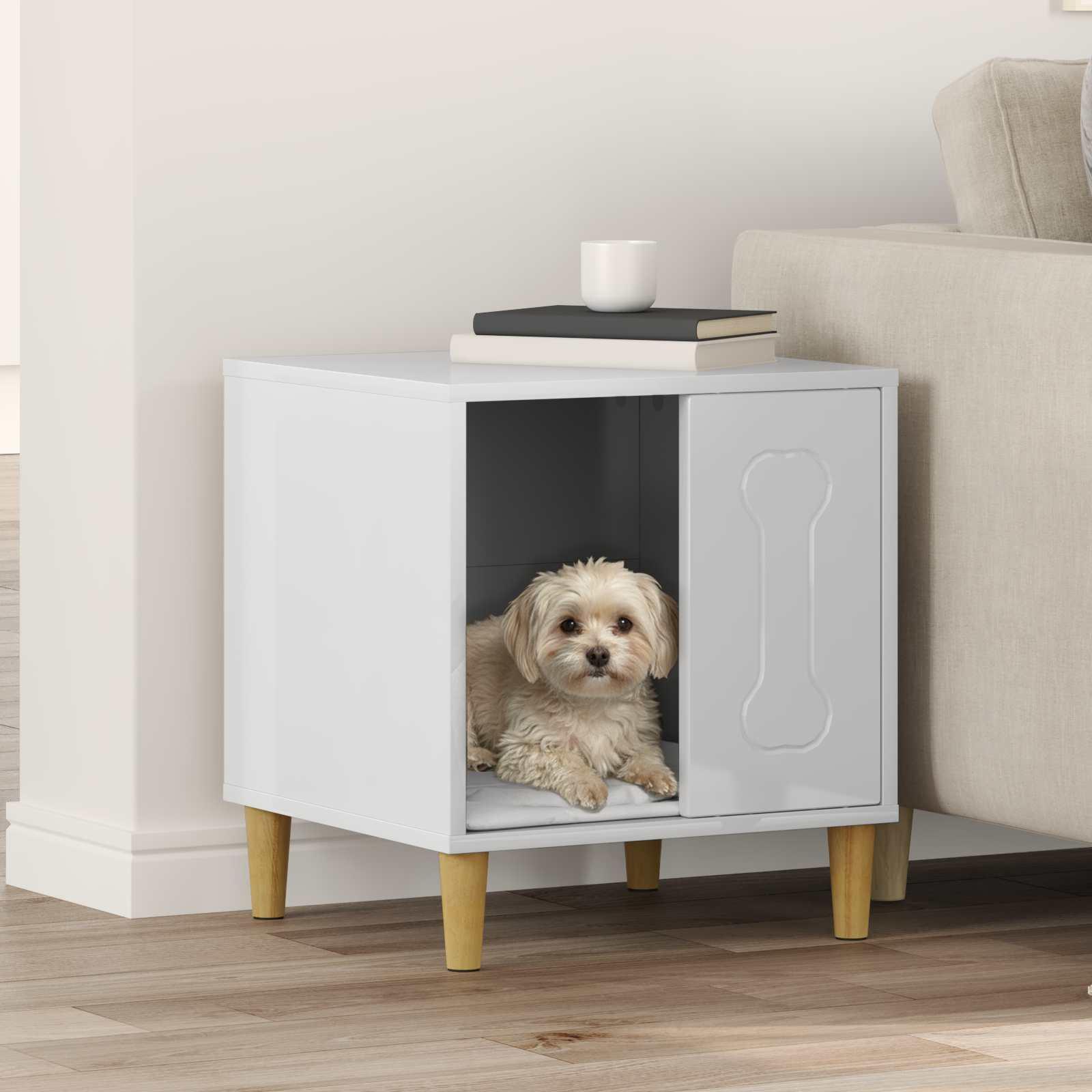 Hundehus Gloss Hvid 44 x 42 x 49 cm Konstrueret træ