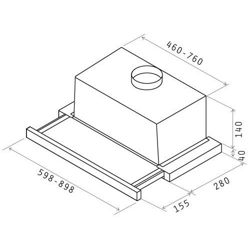 Elica ELITE14 LUX GRIX/A/60 indbygget emhætte – sølv/rustfrit stål, 336 m³/t