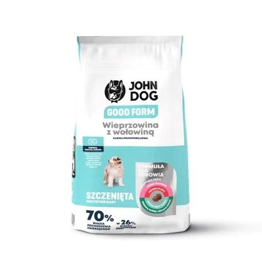 JOHN DOG Good Form hvalpefoder â svinekÃ¸d med oksekÃ¸d, tÃ¸rfoder 12 kg