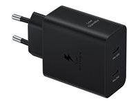 Samsung EP-T5020 50 W dual USB‑C vægoplader - sort billede