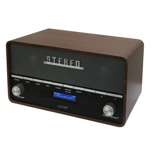 Denver DAB-36 digital radio med DAB+/FM, Bluetooth – sort træ
