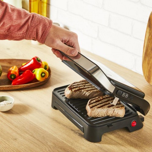 Tefal GC270D10 Inicio Compact Grill - sandwichgrill 1000 W, sort/rustfrit stål
