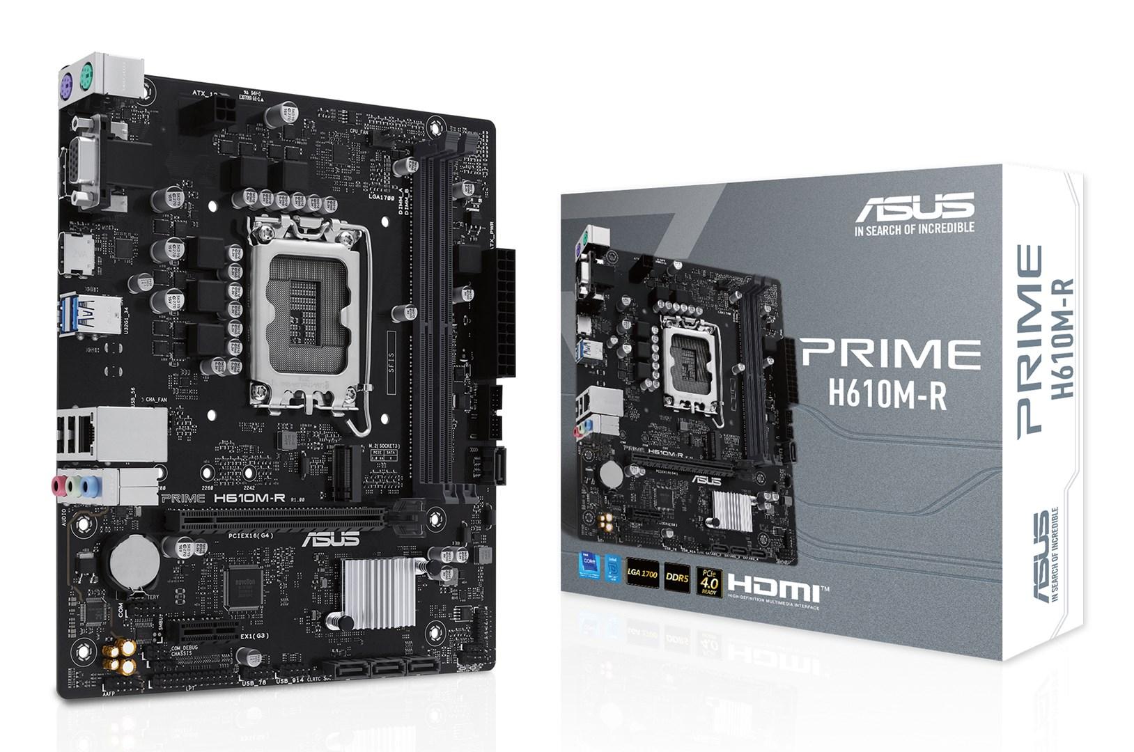 ASUS Prime H610M-R-SI bundkort - Intel H610, LGA 1700, micro ATX billede