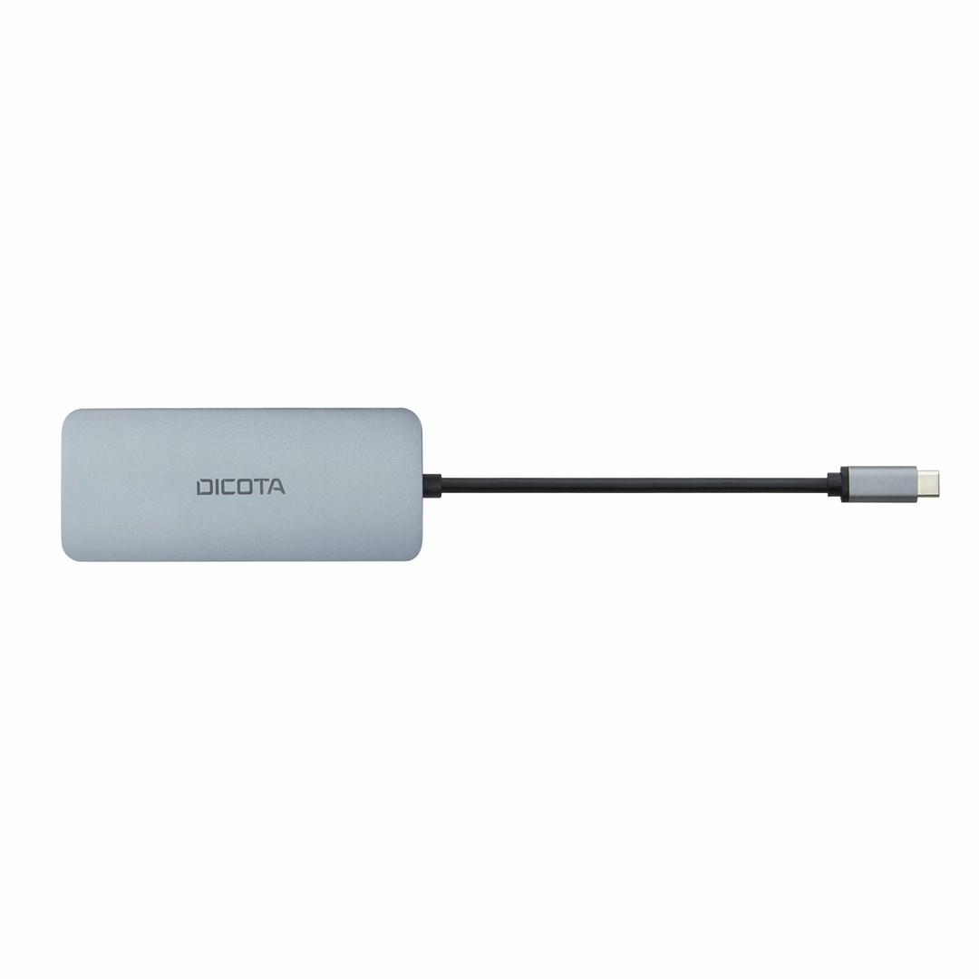 Dicota USB-C 8-i-1 multi-hub 4K PD 100 W - sølv billede