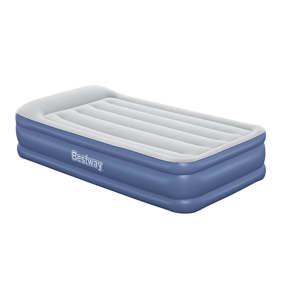 Bestway oppustelig madras 191 × 97 × 46 cm - blå/hvid billede