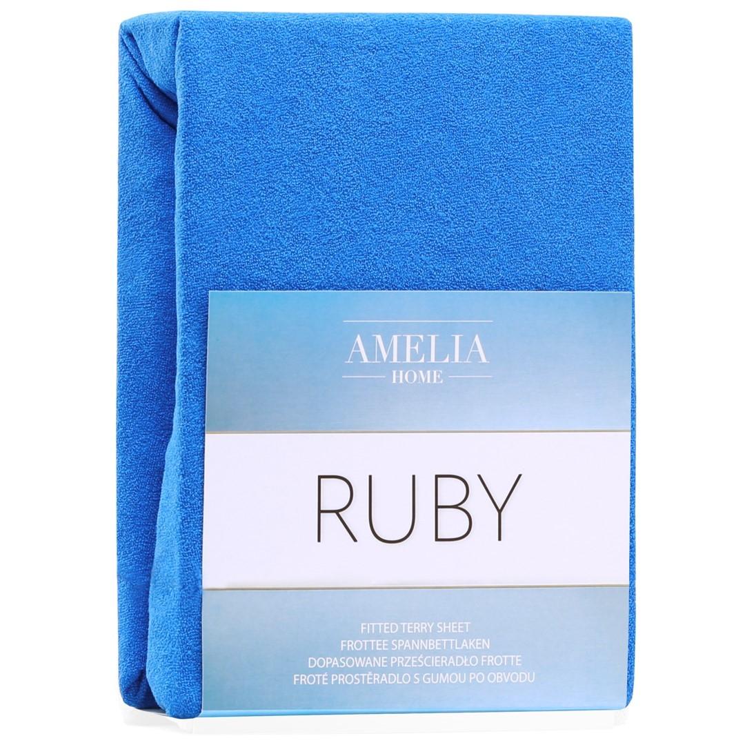 AmeliaHome RUBY faconlagen i frotté - blå, 220-240 × 220 cm