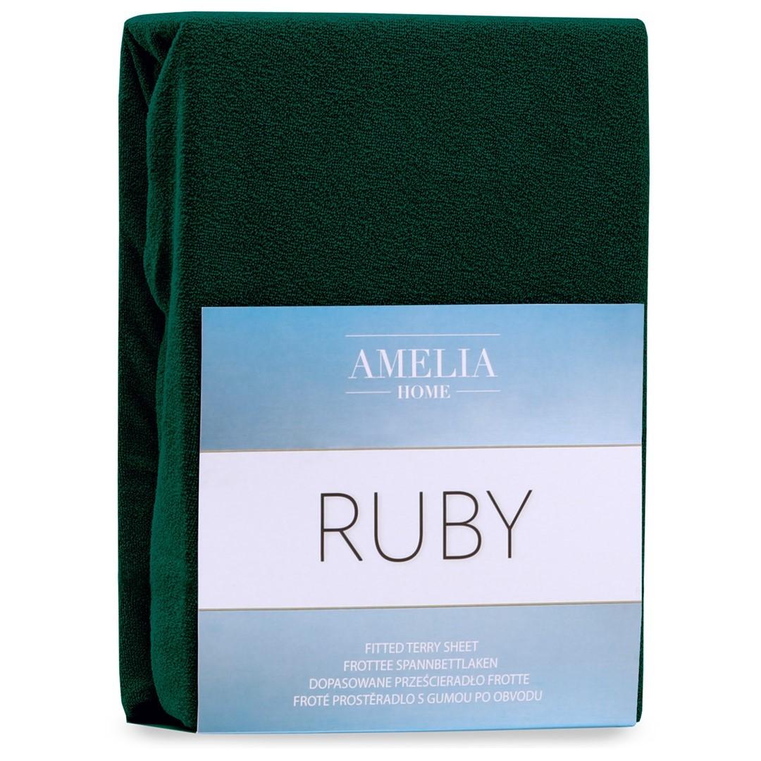 Amelia Home RUBY faconlagen i frotté - flaskegrøn 140-160×200 cm