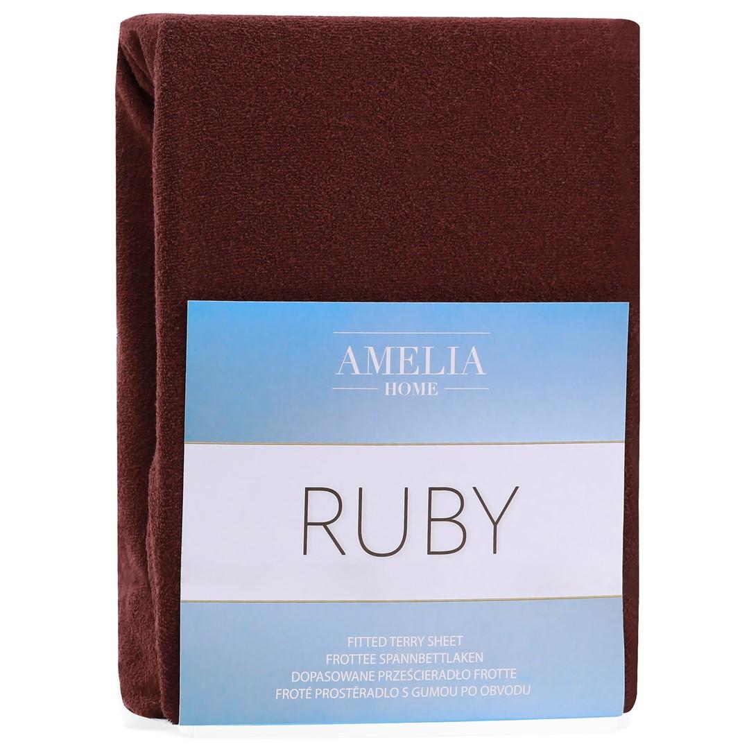 AmeliaHome RUBY faconlagen i frotté - brun, 220-240 × 220 cm