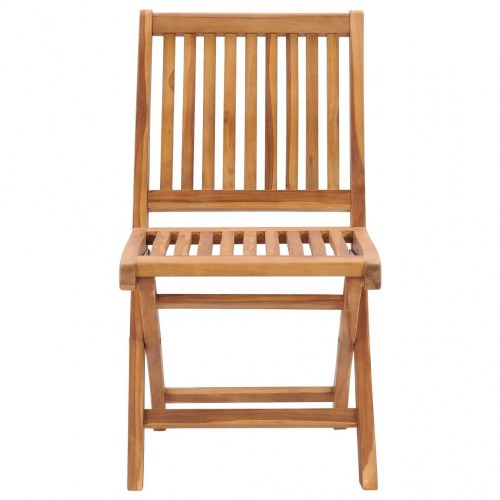 Foldbare havestole - 4 stk. i massivt teak med gråbrune hynder