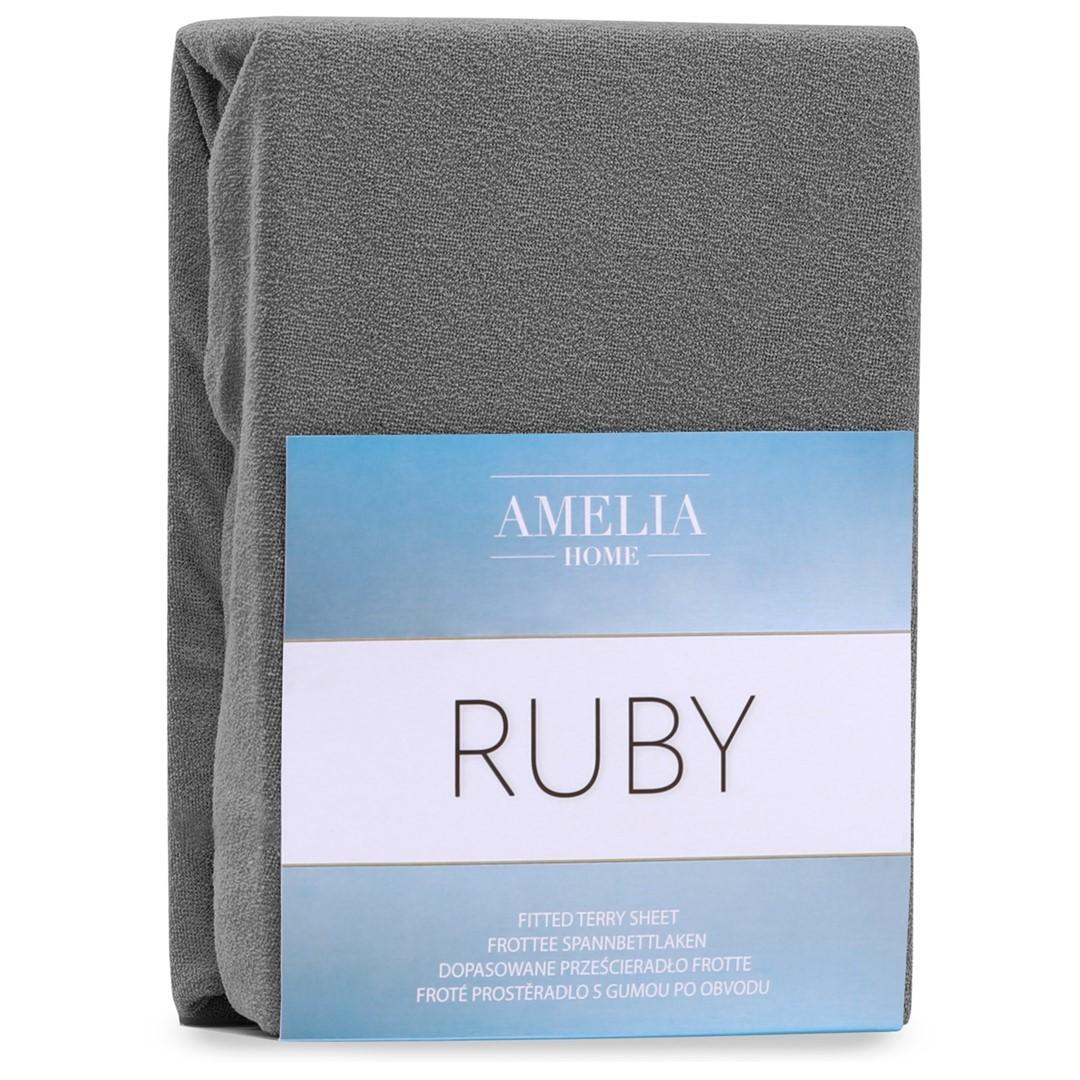Amelia Home RUBY faconlagen i frotté - grå, 140-160×200 cm