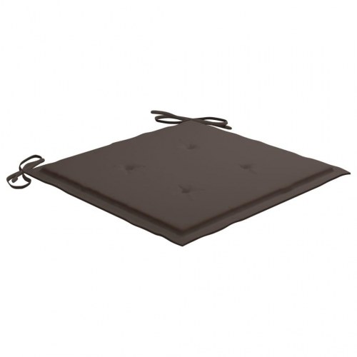 Foldbare havestole - 4 stk. i massivt teak med gråbrune hynder