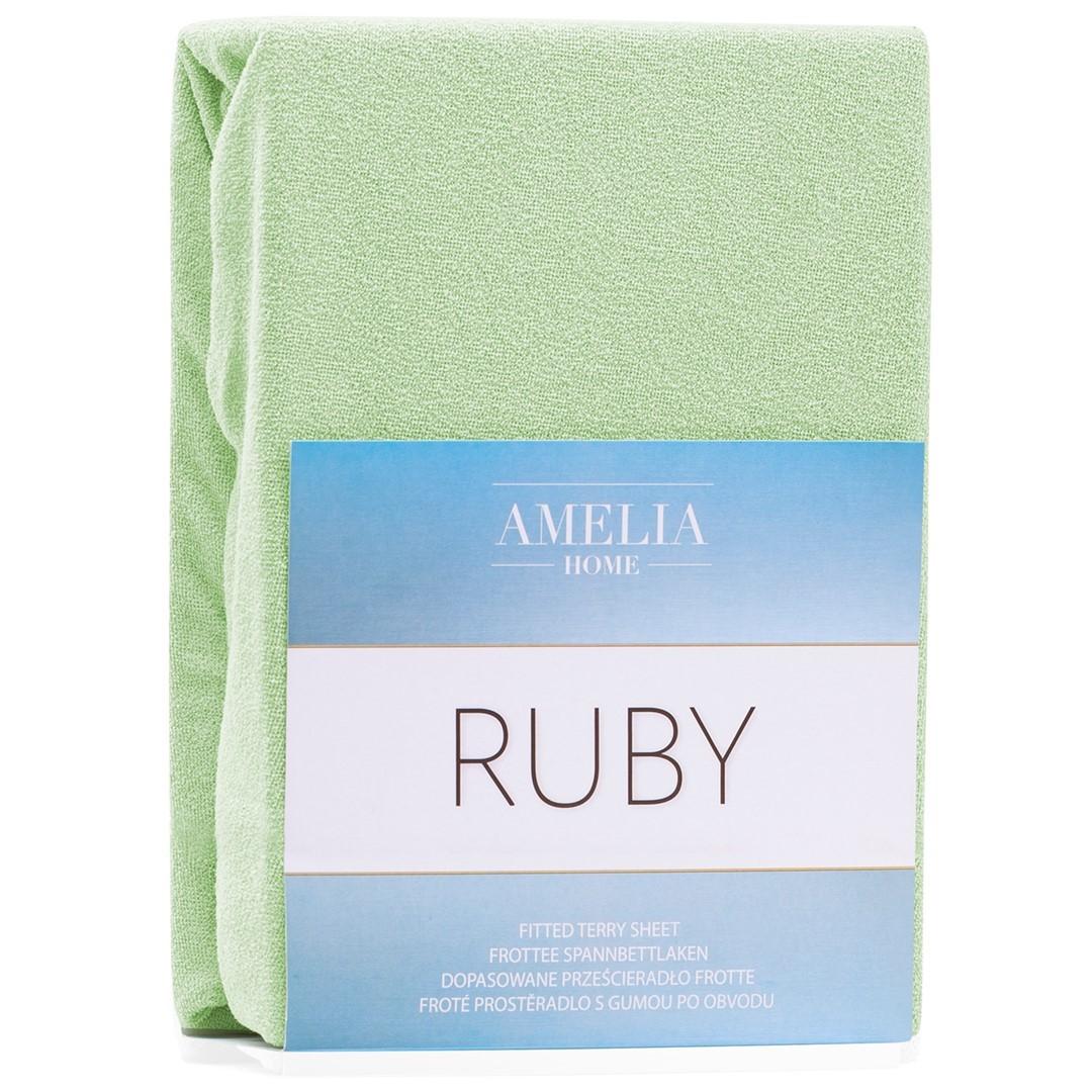 Amelia Home RUBY faconlagen i frotté - grøn, 100-120 × 200 cm