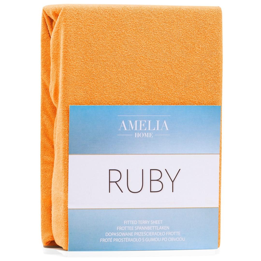AmeliaHome RUBY faconlagen i frotté - orange, 100-120 × 200 cm