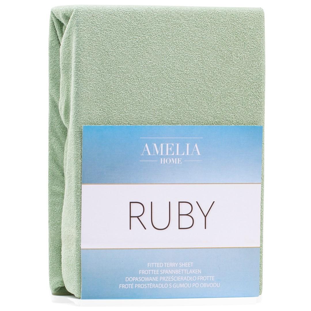 Amelia Home RUBY faconlagen i frotté - lys olivengrøn, 160-180×200 cm