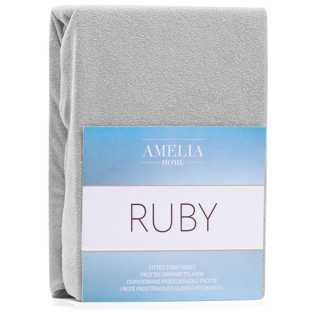 Amelia Home RUBY faconlagen i frotté - grå, 140-160×200 cm