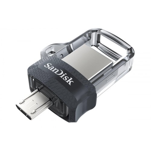 SanDisk Ultra Dual 64 GB USB 3.0 / micro USB – Sort/Sølv