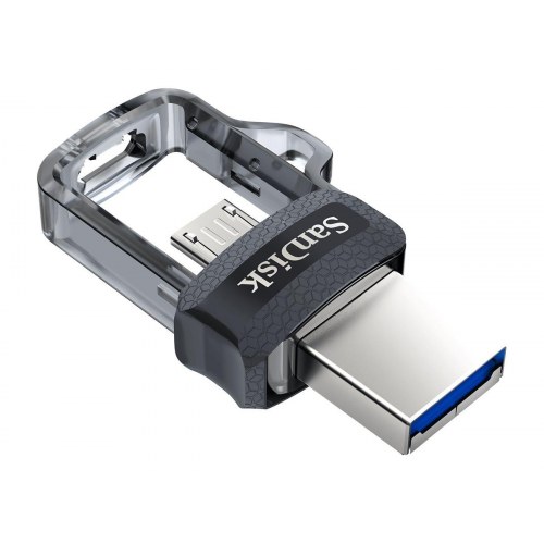 SanDisk Ultra Dual 64 GB USB 3.0 / micro USB – Sort/Sølv
