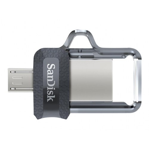 SanDisk Ultra Dual 64 GB USB 3.0 / micro USB – Sort/Sølv