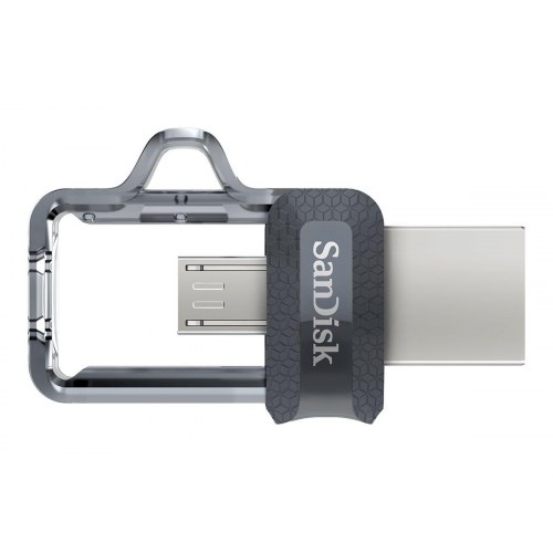 SanDisk Ultra Dual 64 GB USB 3.0 / micro USB – Sort/Sølv