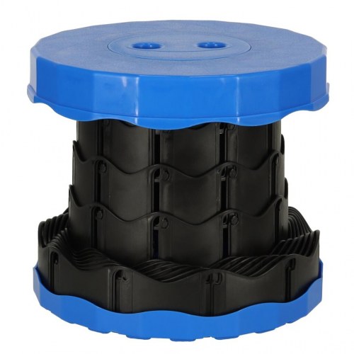 Teleskopisk foldeskammel – sammenklappelig rejse-taburet, blå