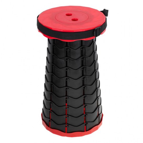 Sammenklappelig teleskopskammel – rejse- og campingstol, rød