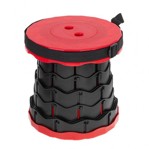 Sammenklappelig teleskopskammel – rejse- og campingstol, rød