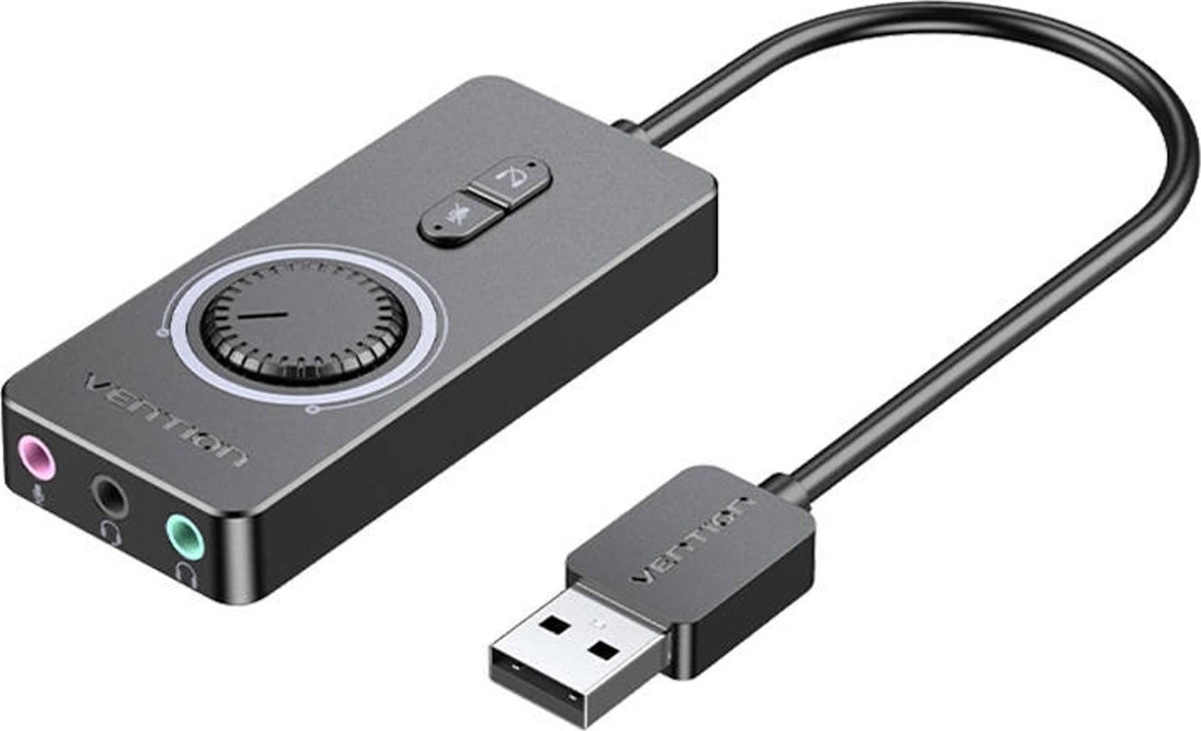 Vention USB 2.0 ekstern lydkort – 1 m, Plug & Play