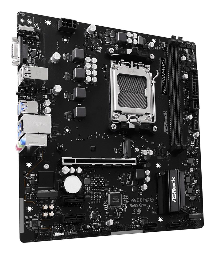ASRock A620AM-HVS - AMD A620A, Socket AM5, micro ATX bundkort billede