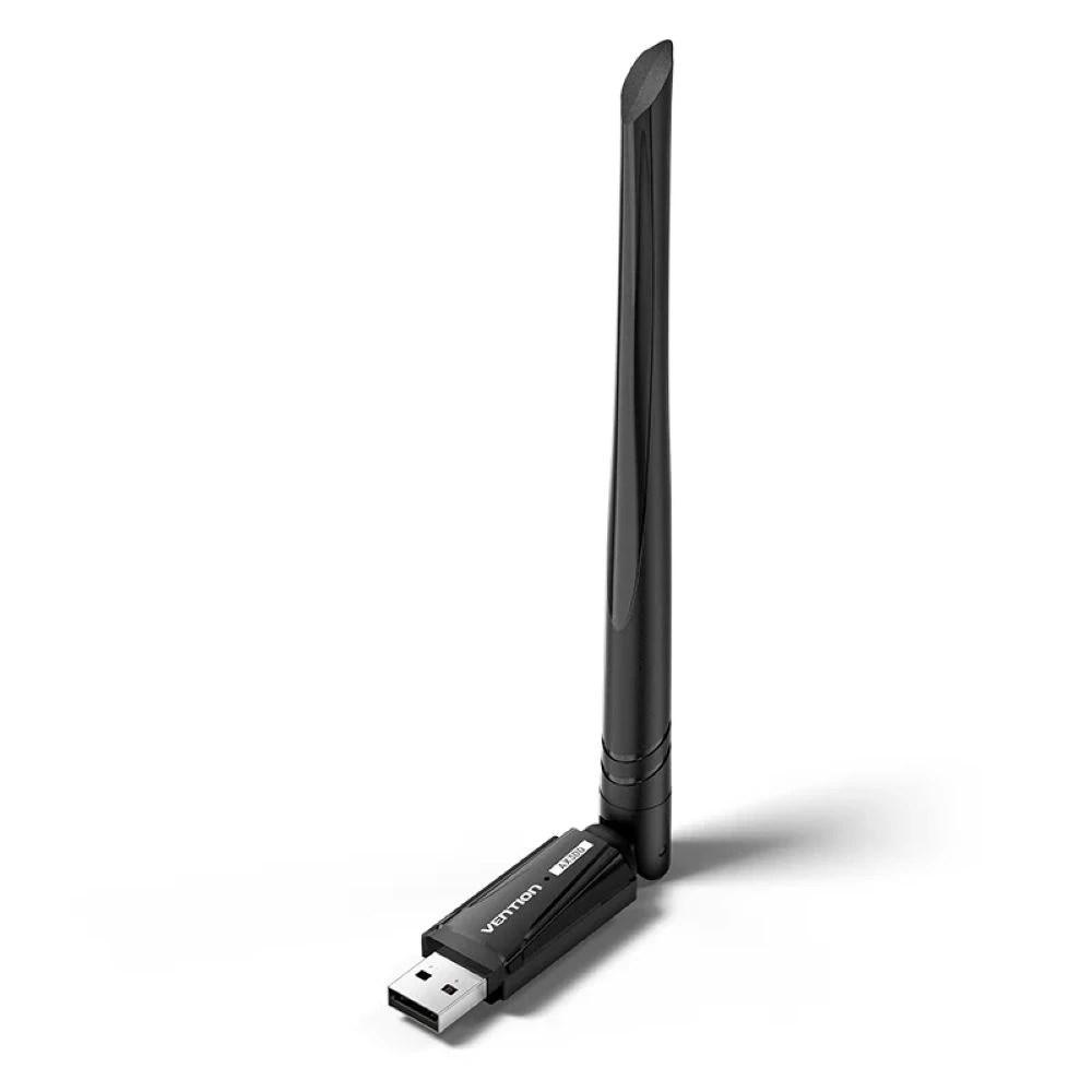 Adapter AX300 USB Wi-Fi 6 2.4GHz Vention z antena czarny