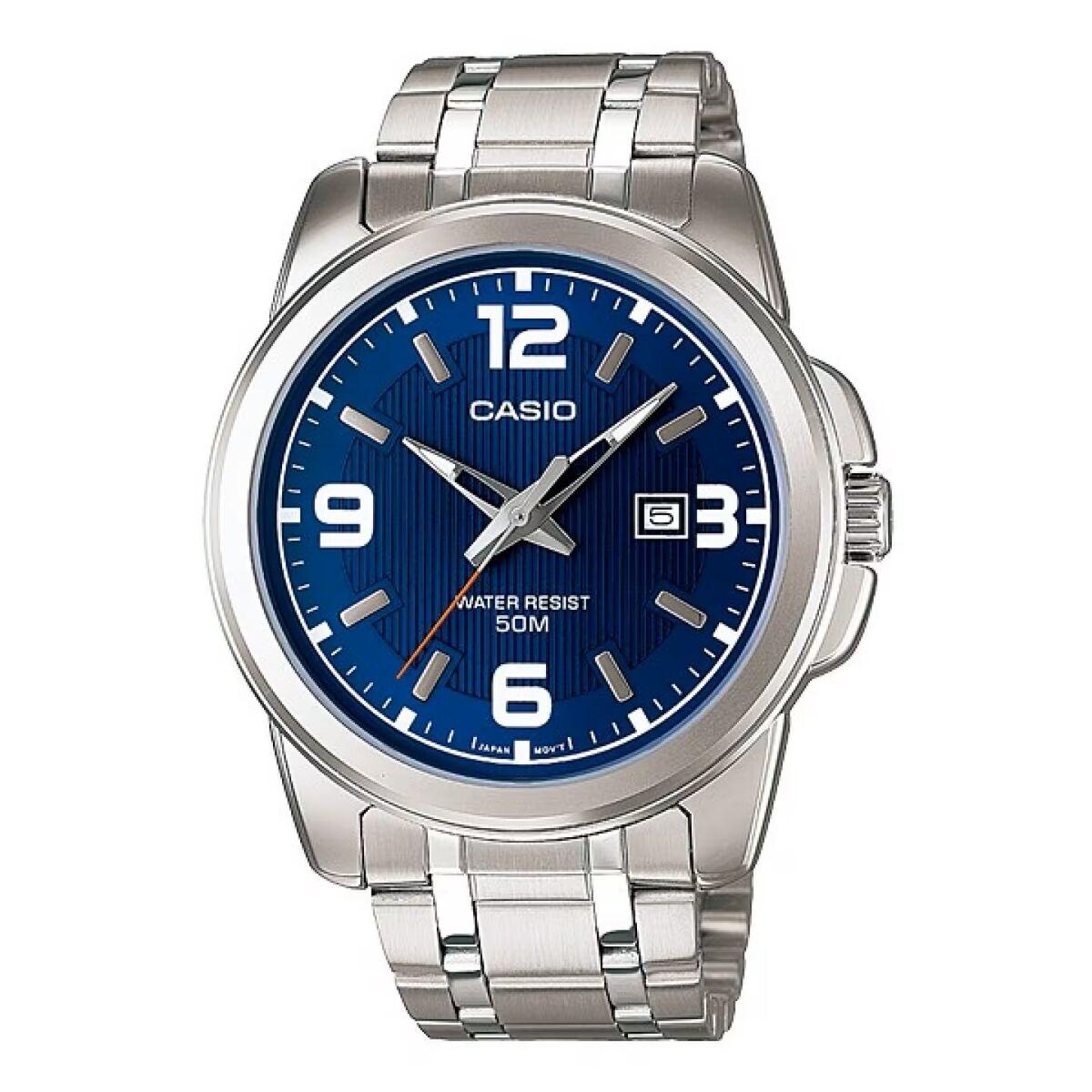 Casio MTP-1314D-2AVDF herreur - sølvfarvet stål, blå skive